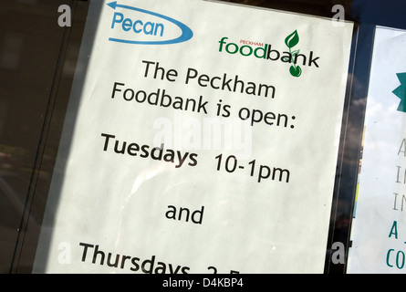 Food Bank in Peckham, Londra Sud gestito dalla carità Trussell fiducia Foto Stock