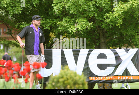 Siamo ski racer Bode Miller sorge sul campo da golf di Zell am See, Austria, 14 maggio 2009. Bode Miller partecipa al UVEX &Sci Golf Campionati del Mondo 2009 che avvengono in Zell am See dal 14 maggio fino al 17 maggio 2009. Il concorso è composto da un slalom gigante e due round di golf. Foto: Karl-Josef Hildenbrand Foto Stock