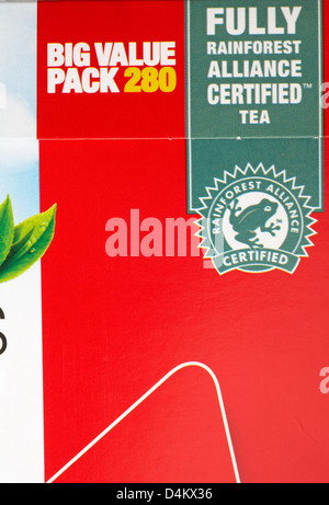 Completamente Rainforest Alliance Certified tè simbolo del logo sulla confezione di grande valore Pack 280 PG Suggerimenti piramide 280 bustine di tè Foto Stock