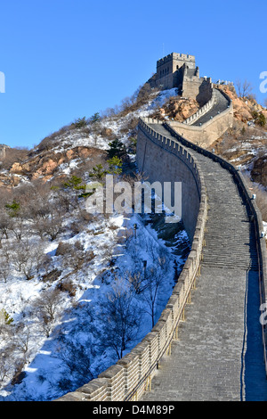 La Grande Muraglia della Cina (sezione Badaling), Pechino Foto Stock