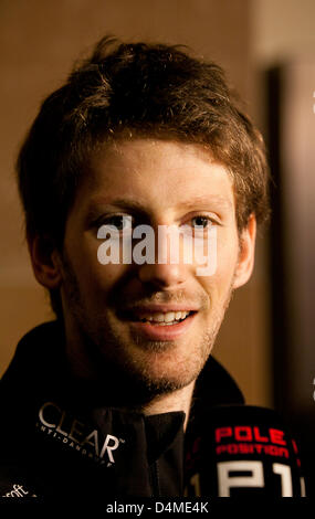 Romain Grosjean al Grand Prix Colazione, Crown, Melbourne, 16 marzo 2013. Foto Stock