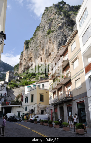 Via Pietro Capuano, leader nord da Amalfi, Italia. Foto Stock