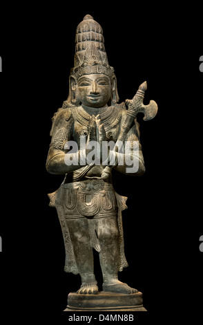 Chandikesvara xv secolo D.C. Jambavanodai Thanjavur indù in India statuetta in bronzo Foto Stock