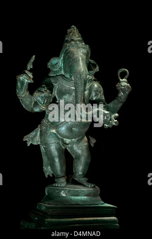 Ganesha Ganesa Udaiyavarkoilpattu Thanjavur 15 secolo bronze indù in India Foto Stock