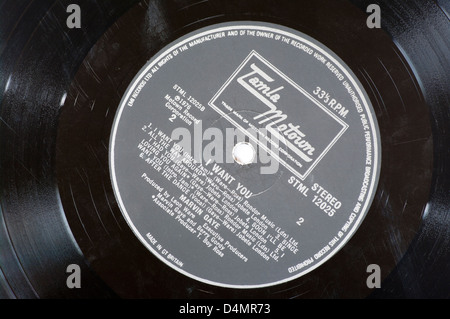 Tamla Motown Record etichetta su un vinile Registrazione LP Foto Stock