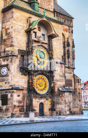 L'Orologio Astronomico di Praga al Vecchio Municipio di Praga Foto Stock