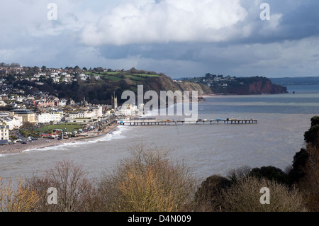 Teignmouth,Devon, teignmouth, costa, città, località, tenera, sabbia, quay, dinghy, porta, yacht, ormeggio, spiaggia, Inghilterra, mare, acqua Foto Stock