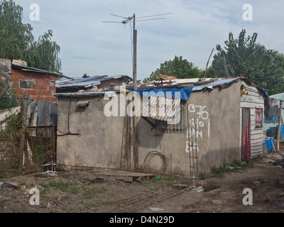 Un 'villa miseria' bidonville di Buenos Aires, Argentina Foto Stock