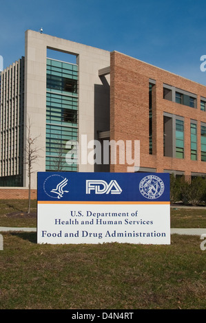 La FDA Sign & Bldg 21 all'entrata Foto Stock