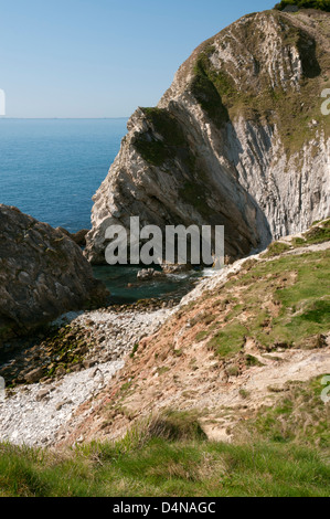 Il foro di scale nelle vicinanze Lulworth Cove, Jurassic Coast, Dorset. Foto Stock