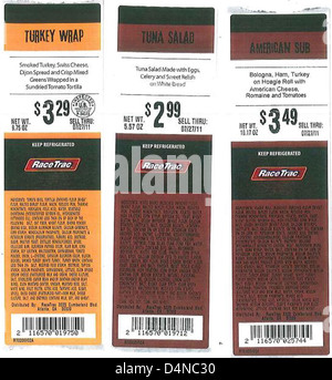 Core-mark Atlanta Division, insieme a partner come Race Trac, Starbucks e Flying Food Group, ha ricordato vari panini, parfait, involtini, piatti e insalate a causa dei rischi di contaminazione. I clienti sono invitati a seguire le istruzioni di richiamo. Foto Stock
