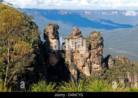 Le tre sorelle, le Blue Mountains, Katoomba, NSW, Australia Foto Stock