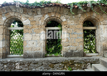 Windows nel monastero Sokolski in Bulgaria Foto Stock