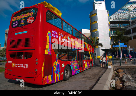 Gita turistica in autobus per i turisti a Puerto de la Luz porto di Las Palmas città Gran Canaria Island nelle Isole Canarie Spagna Foto Stock