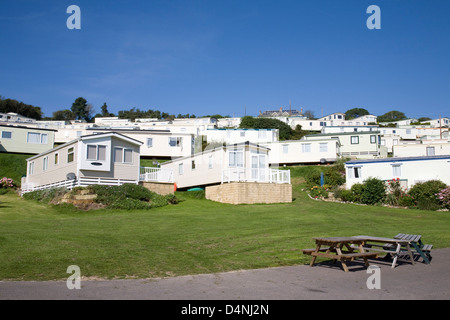 Testa di birra caravan park, Birra nel Devon, in Inghilterra. Foto Stock