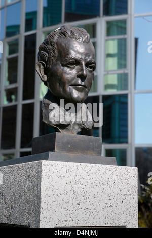 Busto di Georg Elser che hanno effettuato un tentativo di assassinio su Adolf Hitler nel Bürgerbräukeller in novembre 1939 Foto Stock