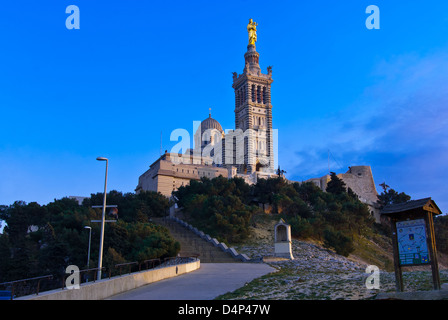 Basilique Notre-Dame-de-la-Garde, Marsiglia, Francia Foto Stock