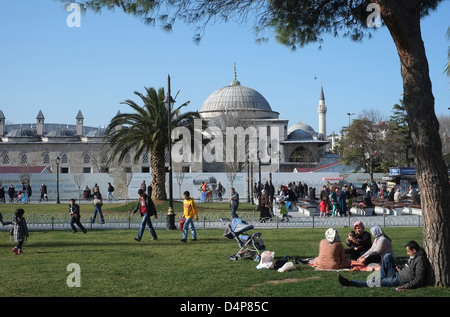 Istanbul, Turchia, si affaccia la Basilica di Santa Sofia Foto Stock