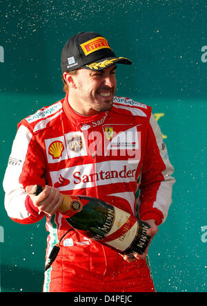 Formula 1, GP di Australia in Melborne 17.03.2013, Fernando Alonso, la Scuderia Ferrari, podio foto:mspb/Damir Ivka Foto Stock