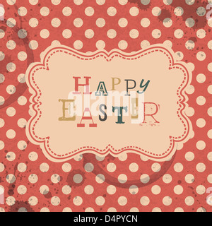 Felice Pasqua retrò della scheda Messaggi di saluto Foto Stock