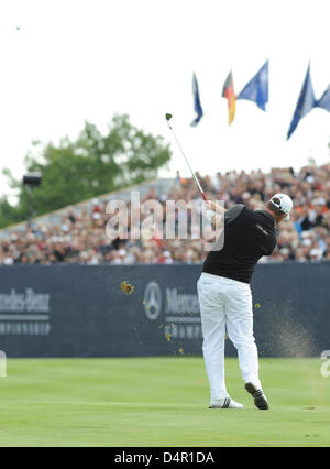 Swedish professional golfer Peter Hanson presso la Casa di Stoccarda-campionati a Golf Club ?Gut Laerchenhof? In Pulheim, Germania, 12 settembre 2009. Foto: Joerg Carstensen Foto Stock