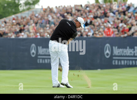 Swedish professional golfer Peter Hanson presso la Casa di Stoccarda-campionati a Golf Club ?Gut Laerchenhof? In Pulheim, Germania, 12 settembre 2009. Foto: Joerg Carstensen Foto Stock