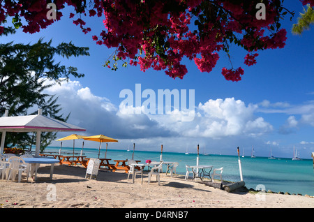 Il ristorante sulla spiaggia di Anegada, Isole Vergini Britanniche. Foto Stock