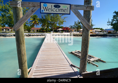 Anegada Beach Hotel è Pier, Anegada, Isole Vergini Britanniche. Foto Stock