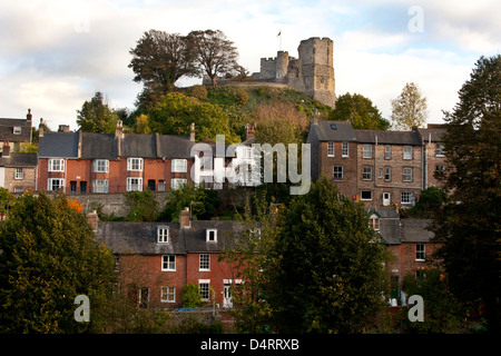 Lewes Castle sopra la città, Lewes, East Sussex, Inghilterra Foto Stock