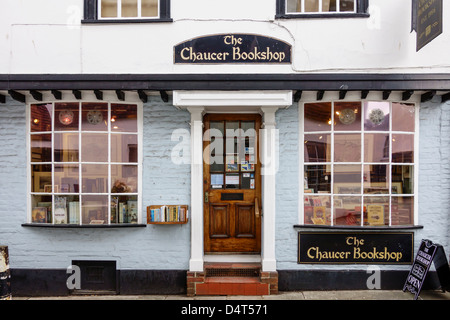 Il Chaucer Bookshop Carrello birra Lane Canterbury Kent Foto Stock