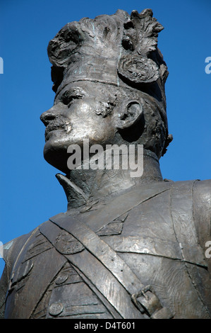 Statua in bronzo commissionato da Aberdeen City Council e svelata dal colonnello-in-Chief di The Gordon Highlanders, il principe Charles Foto Stock