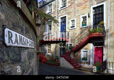 Ramsay giardini e dettaglio del nome della strada segno Foto Stock