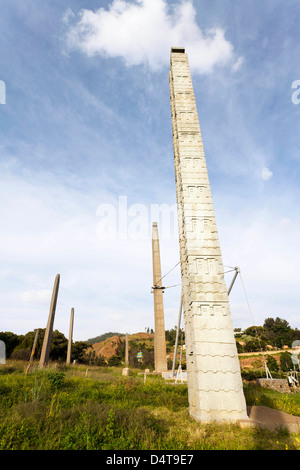 La stele di Roma, stele settentrionale campo, Aksum, Etiopia Foto Stock
