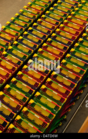 Fila di carrelli di shopping in un centro commerciale per lo shopping Foto Stock