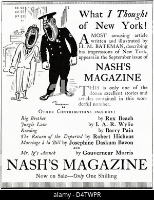 Originale di 1920s periodo vintage annuncio stampa dalla rivista inglese pubblicità NASH DELLA RIVISTA Foto Stock