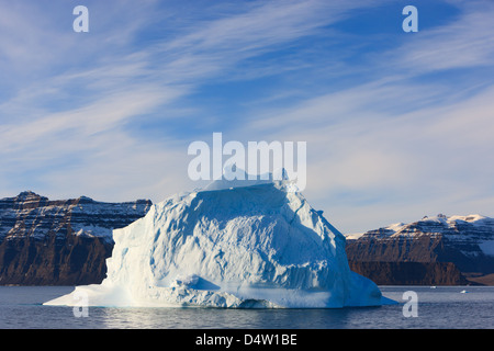 Iceberg nel Scoresbysund, est della Groenlandia Foto Stock