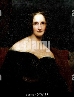 Mary Shelley (1797-1851). Romanziere inglese. Ritratto (1840) di Richard Rothwell (1800-1868). Foto Stock