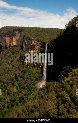 Bridal Veil Falls a Govetts Leap Lookout Blue Mountains Nuovo Galles del Sud Australia Foto Stock