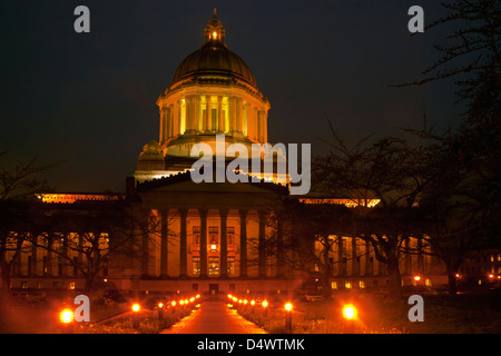 WA08228-00...WASHINGTON - la sera presso il Washington State Capitol Building in Olympia. Foto Stock