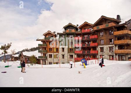 Arc 1950, ski resort - Le Alpi, Francia Foto Stock