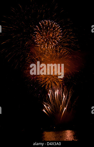 Capodanno fuochi d'artificio, 2012, Porto di Sydney, Australia. Foto Stock