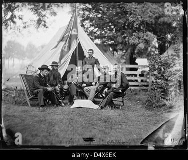 Generale Philip Sheridan, generale Wesley Merritt, generale David McMurtrie Gregg, generale Jefferson Columbus Davis, generale James Harrison Wilson, generale Alfred Torbert. Foto Stock