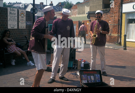 Buskers, Cowes Week, Isola di Wight Foto Stock