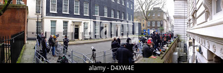 Londra, Regno Unito. Xx Marzo 2013. Una vista panoramica di Downing Street prima che il Cancelliere dello Scacchiere George Osborne offre la sua dichiarazione di bilancio. Pic: Paolo Marriott Fotografia/Alamy Live News Foto Stock