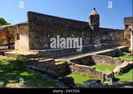 Interno del Fort Jesus sull isola di Mombasa, in Kenya, Africa orientale Foto Stock