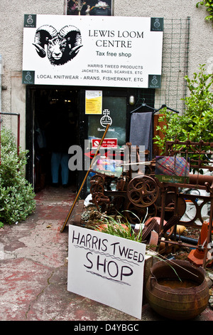 Il telaio di Lewis Center, Stornoway, isola di Lewis, Ebridi Esterne, Scozia, i venditori di Harris Tweed tessuto e abbigliamento. Foto Stock