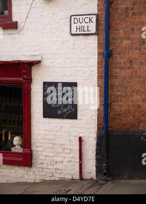 I segni nella città di Ripon North Yorkshire, Inghilterra Foto Stock