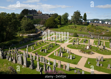 Stirling, Regno Unito, il cimitero medievale prima del Castello di Stirling Foto Stock