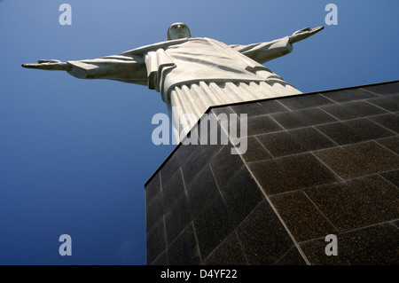 Vista del Corcovado (Cristo Redentor) Statua Foto Stock