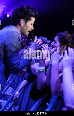 Lo Script gioca il Brighton Centre su 20/03/2013 al Centro di Brighton e Brighton. Lo Script sono un Irish band alternative rock da Dublino formata nel 2002. Con base a Londra. Persone nella foto: Danny O'Donoghue. Foto di Julie Edwards Foto Stock